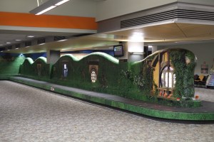 Hobbiton exhibited at an airport. Or was it a train station? Public Hobbiton. The mind wanders...